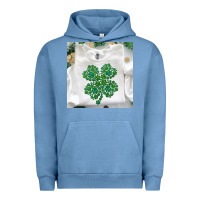 Pigment Pebble Blue shamrock patterned clothing Urban Hoodie - MaliasSmallBusiness