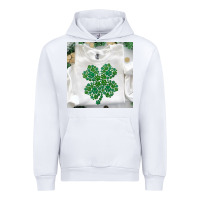 White shamrock patterned clothing Urban Hoodie - MaliasSmallBusiness