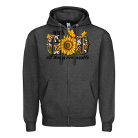 Charcoal Heather with god all things are possible Zipper Hoodie - texasbilliewilder