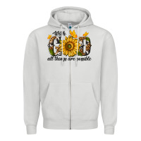 Dove Grey with god all things are possible Zipper Hoodie - texasbilliewilder