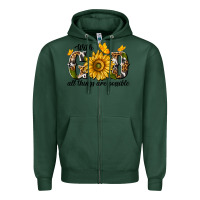 Sports Green with god all things are possible Zipper Hoodie - texasbilliewilder
