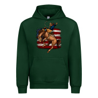 Forest Green Bucking Bronco Urban Hoodie - Jasminsmagicworld