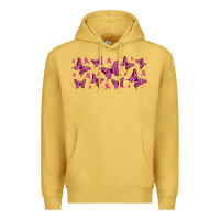 Antique Gold breast cancer butterflies Premium Hoodie - Jasminsmagicworld