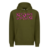 Army Green breast cancer butterflies Premium Hoodie - Jasminsmagicworld