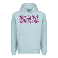Blue Mist breast cancer butterflies Premium Hoodie - Jasminsmagicworld