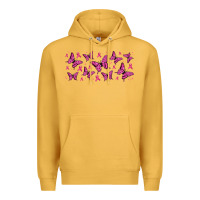 Mustard breast cancer butterflies Premium Hoodie - Jasminsmagicworld