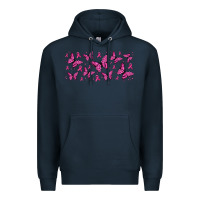 Navy breast cancer butterflies Premium Hoodie - Jasminsmagicworld