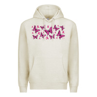 Oatmeal Heather breast cancer butterflies Premium Hoodie - Jasminsmagicworld