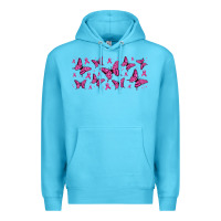 Ocean Blue breast cancer butterflies Premium Hoodie - Jasminsmagicworld