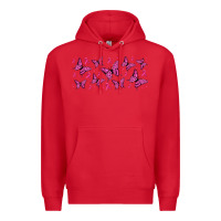 Red breast cancer butterflies Premium Hoodie - Jasminsmagicworld