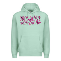 Seafoam breast cancer butterflies Premium Hoodie - Jasminsmagicworld