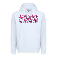 White breast cancer butterflies Premium Hoodie - Jasminsmagicworld