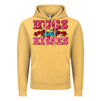 Vintage Mustard hugs and kisses valentines Vintage Hoodie - AdoDesignShop