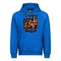 Cobalt Cowboy Up Rodeo Bucking Bronco Urban Hoodie - Jasminsmagicworld