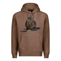 Chestnut Sea Lion Illustrations Premium Hoodie - LillyAllenDesigns
