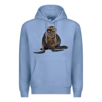Colony Blue Sea Lion Illustrations Premium Hoodie - LillyAllenDesigns