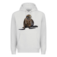 Dove Grey Sea Lion Illustrations Premium Hoodie - LillyAllenDesigns
