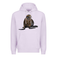 Lilac Sea Lion Illustrations Premium Hoodie - LillyAllenDesigns