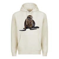 Oatmeal Heather Sea Lion Illustrations Premium Hoodie - LillyAllenDesigns