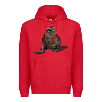 Red Sea Lion Illustrations Premium Hoodie - LillyAllenDesigns
