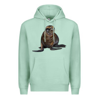 Seafoam Sea Lion Illustrations Premium Hoodie - LillyAllenDesigns