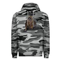 Slate Camo Sea Lion Illustrations Premium Hoodie - LillyAllenDesigns