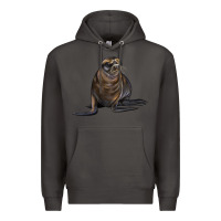 Smoke Sea Lion Illustrations Premium Hoodie - LillyAllenDesigns