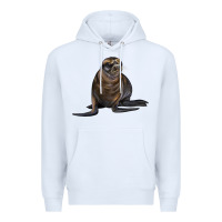 White Sea Lion Illustrations Premium Hoodie - LillyAllenDesigns