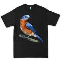 Black Eastern Bluebird Premium Tee - LillyAllenDesigns