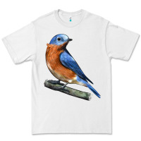 White Eastern Bluebird Premium Tee - LillyAllenDesigns