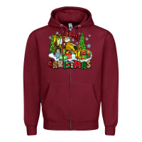 Burgundy i dig christmas Zipper Hoodie - Zillion Design Studio