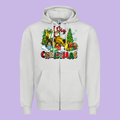 I Dig Christmas Zipper Hoodie Designed By Zillion Design Studio