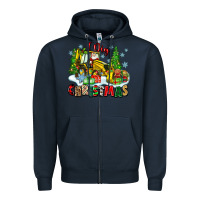 Navy i dig christmas Zipper Hoodie - Zillion Design Studio