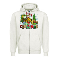 Oatmeal Heather i dig christmas Zipper Hoodie - Zillion Design Studio