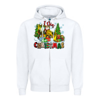 White i dig christmas Zipper Hoodie - Zillion Design Studio