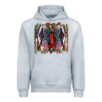 Heather Grey Lady of Guadalupe 4th of july Urban Hoodie - Jasminsmagicworld