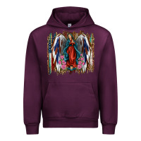 Mauve Wine Lady of Guadalupe 4th of july Urban Hoodie - Jasminsmagicworld