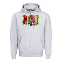 Heather Grey mimi claus Zipper Hoodie - Zillion Design Studio