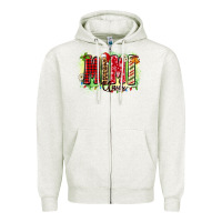 Oatmeal Heather mimi claus Zipper Hoodie - Zillion Design Studio
