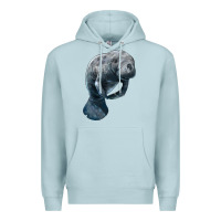 Blue Mist Manatee Illustrations Premium Hoodie - LillyAllenDesigns