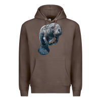 Coffee Manatee Illustrations Premium Hoodie - LillyAllenDesigns