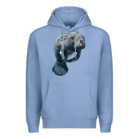 Colony Blue Manatee Illustrations Premium Hoodie - LillyAllenDesigns