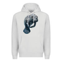 Dove Grey Manatee Illustrations Premium Hoodie - LillyAllenDesigns
