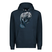 Navy Manatee Illustrations Premium Hoodie - LillyAllenDesigns