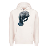 Pale Pink Manatee Illustrations Premium Hoodie - LillyAllenDesigns
