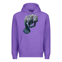 Purple Manatee Illustrations Premium Hoodie - LillyAllenDesigns