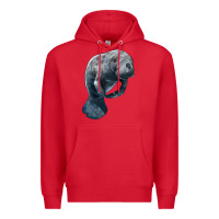 Red Manatee Illustrations Premium Hoodie - LillyAllenDesigns