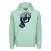 Seafoam Manatee Illustrations Premium Hoodie - LillyAllenDesigns