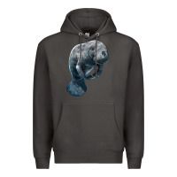 Smoke Manatee Illustrations Premium Hoodie - LillyAllenDesigns