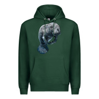 Sports Green Manatee Illustrations Premium Hoodie - LillyAllenDesigns